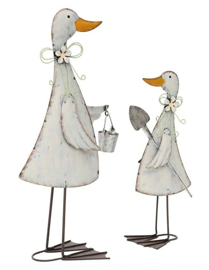 Gardening Duck Figurines Set of 2 in Multi image 2