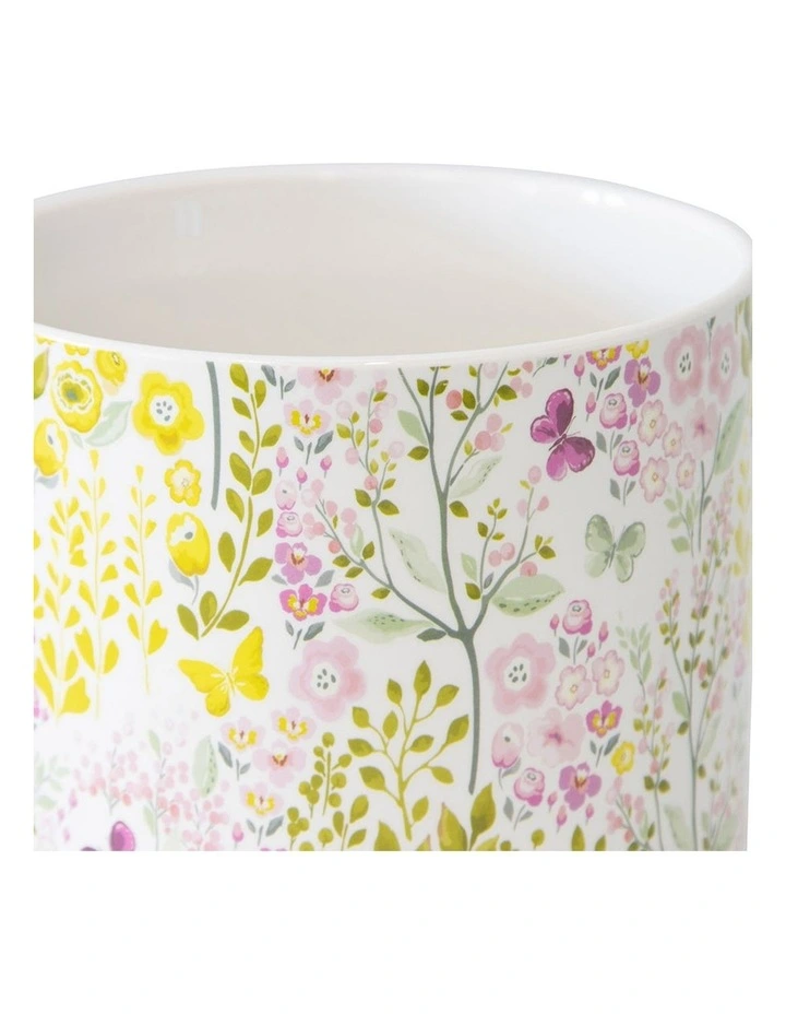 Countryside Flowers Porcelain Pot Planters Set of 3 in Yellow/Ivory image 4