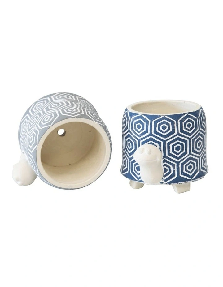 Tortoise Succulent Pots Set of 2 in Multi image 3