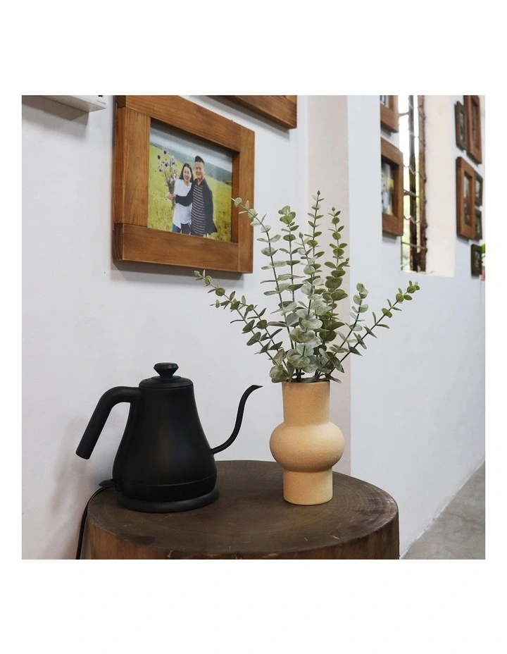 Artificial Eucalyptus Blue Gum in Ceramic Vase in Green/White image 3