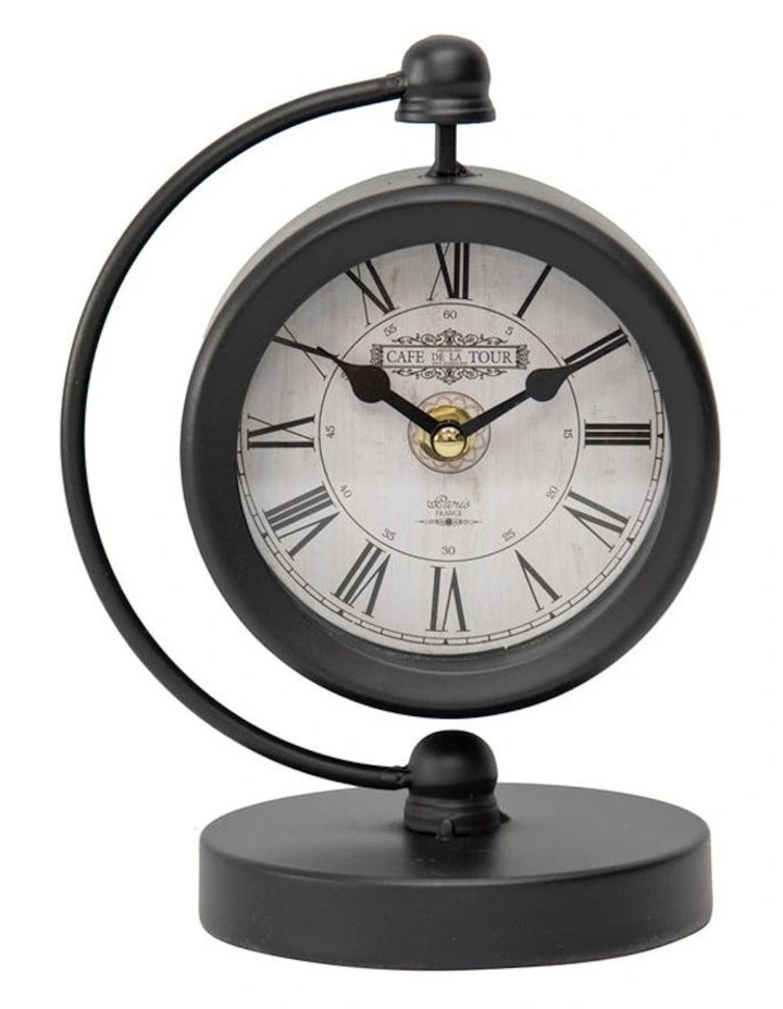 Willow & Silk Statement Black Table Clock in Black/Ivory | MYER