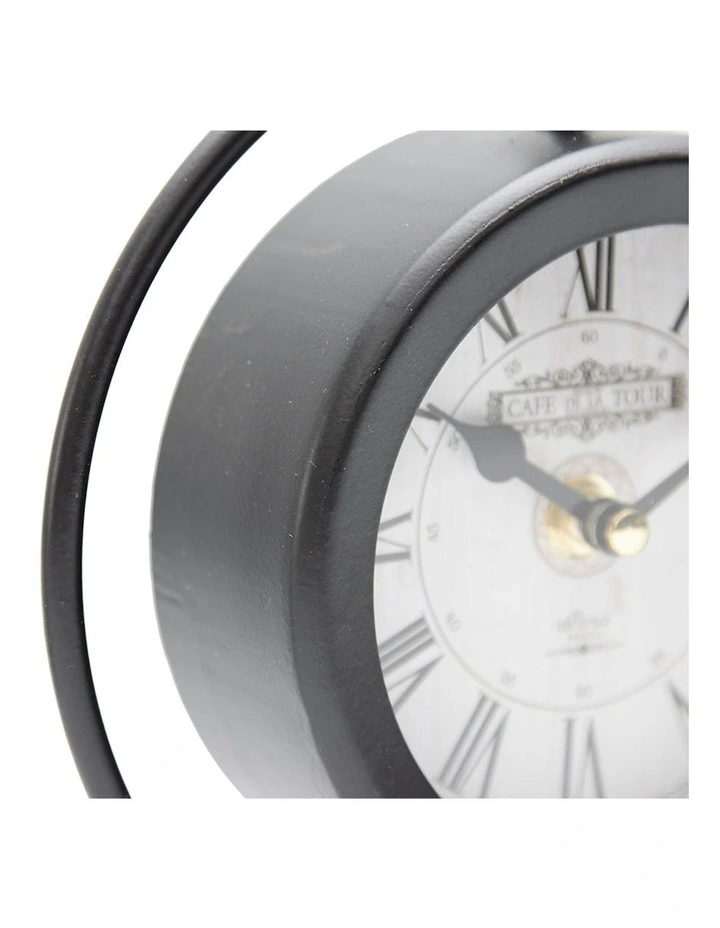 Statement Black Table Clock in Black/Ivory image 2