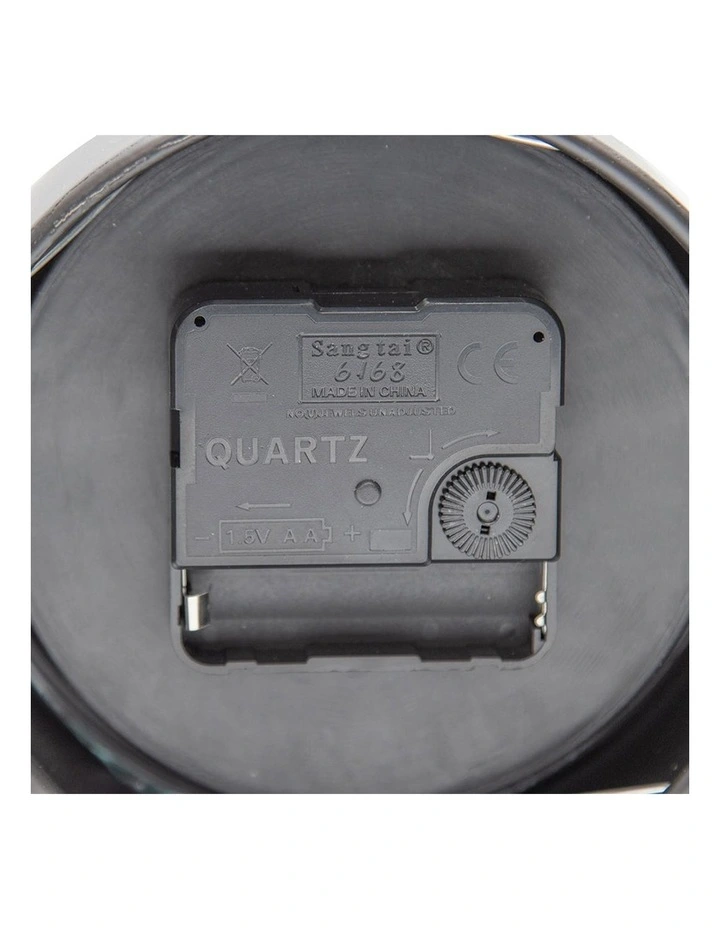 Statement Black Table Clock in Black/Ivory image 3