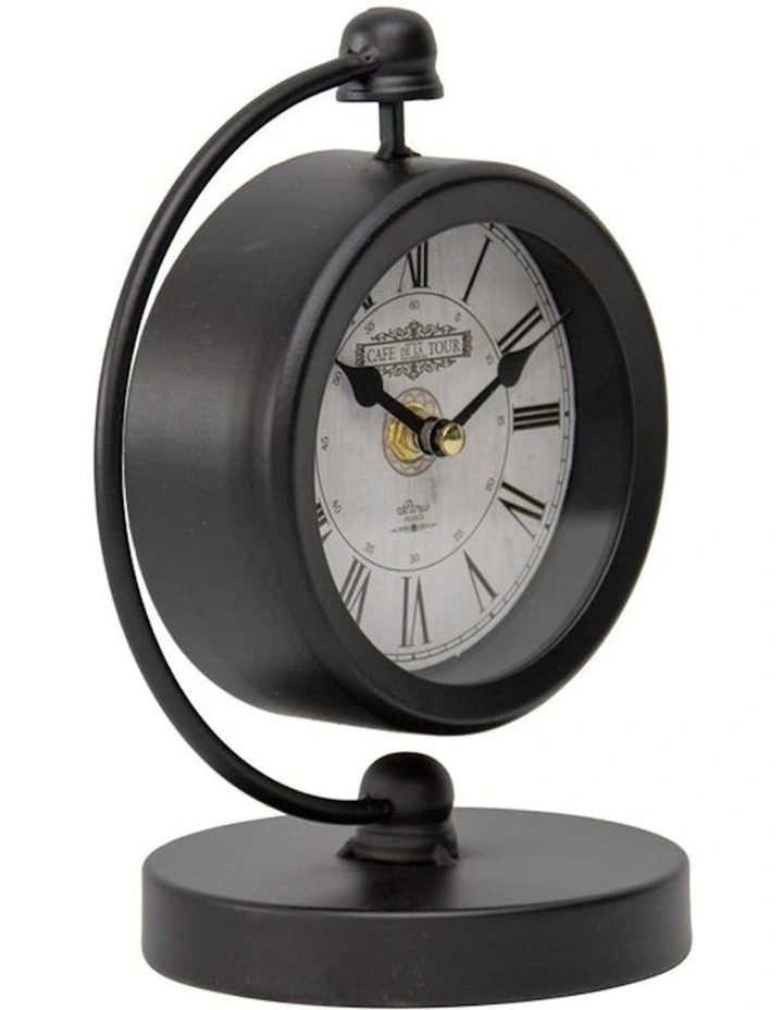 Willow & Silk Statement Black Table Clock in Black/Ivory | MYER
