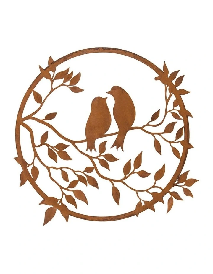 Laser Cut Birds Wall Art in Rust image 1