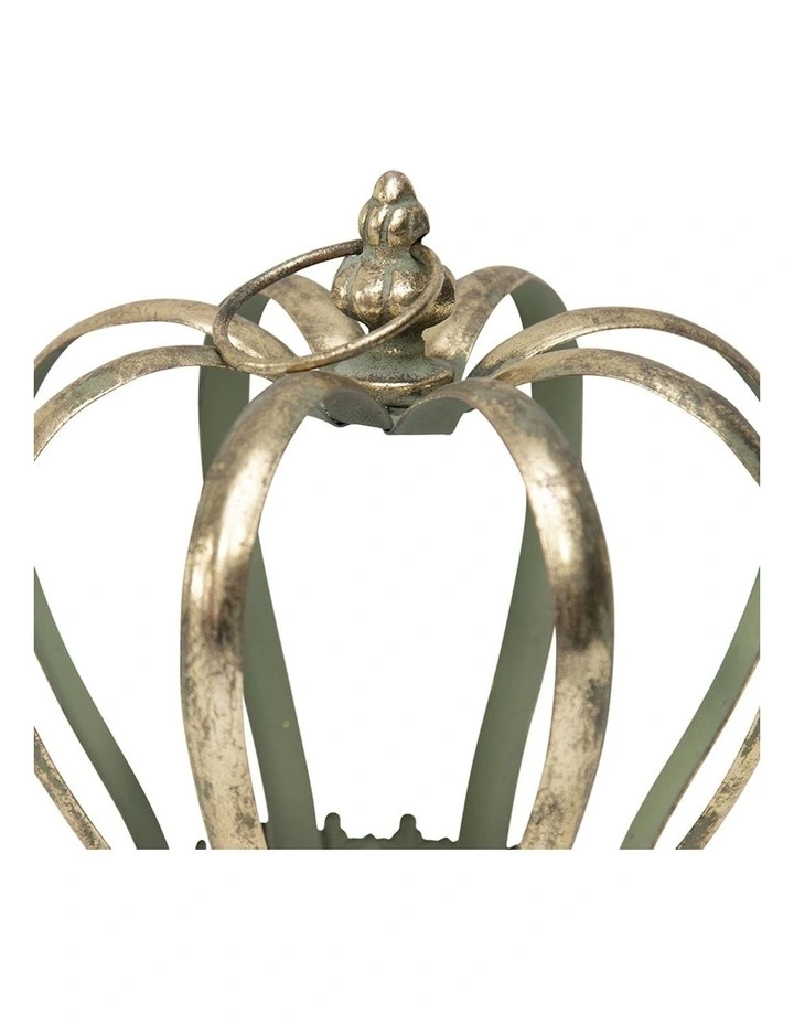 Crown Pillar Candle Holder in Antique Gold image 2