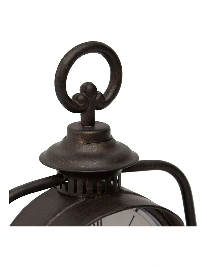 Antique Lantern Table Clock in Antique Dark Copper image 3