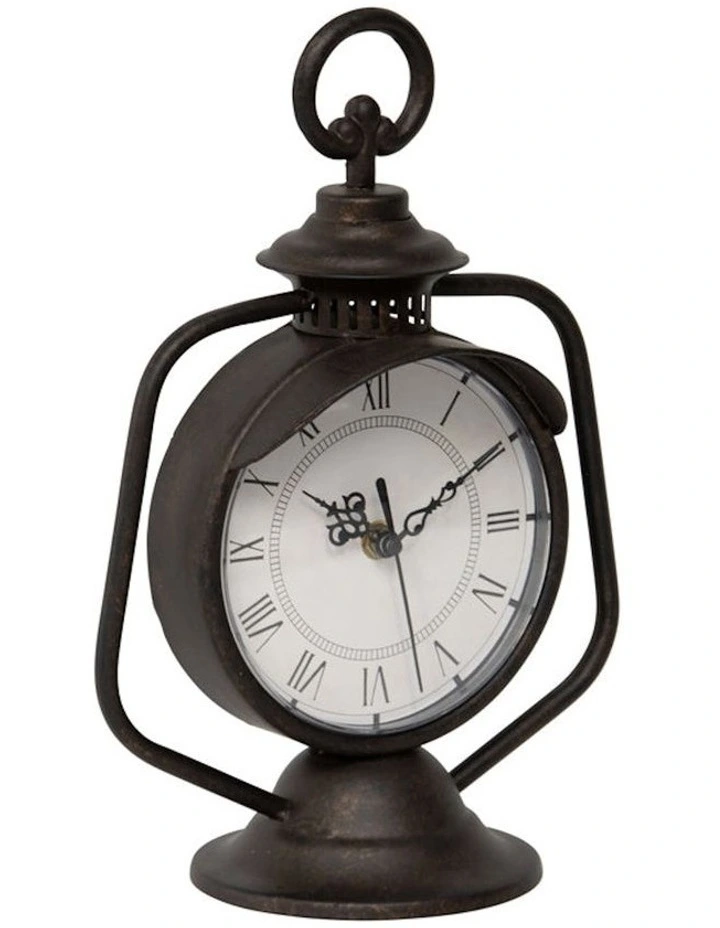Antique Lantern Table Clock in Antique Dark Copper image 6