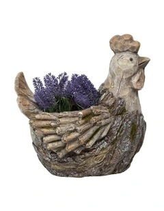 Rooster Planter in Natural