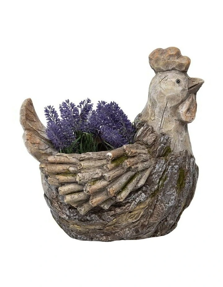 Rooster Planter in Natural image 1