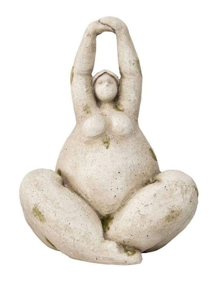 Yoga Pose Garden Statue in Stone/Green image 1