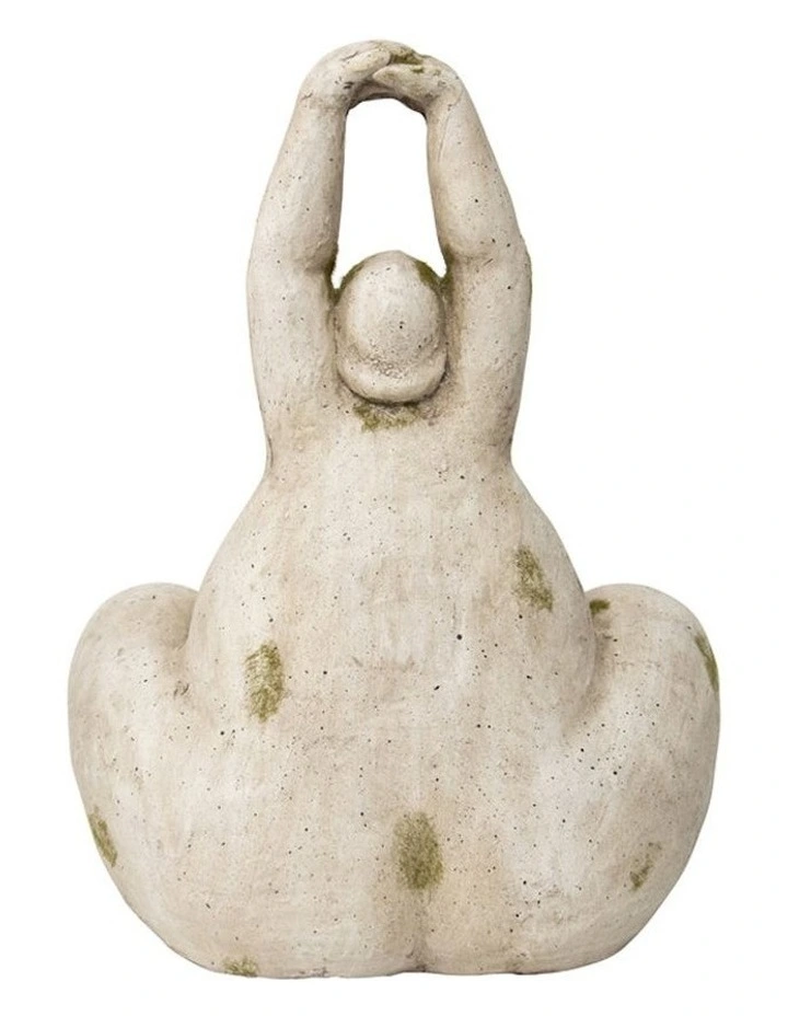 Yoga Pose Garden Statue in Stone/Green image 3