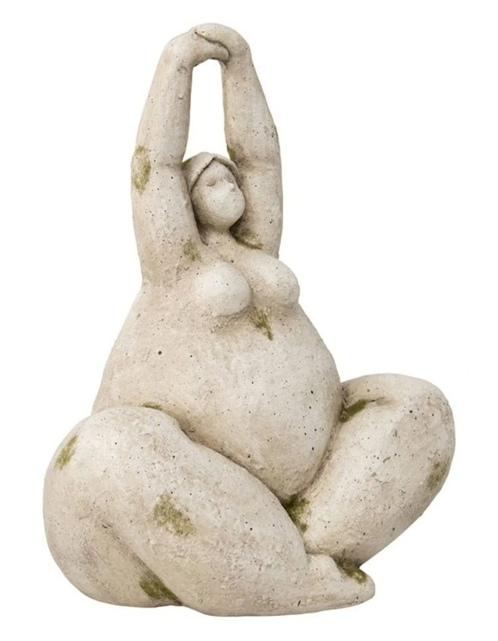 Yoga Pose Garden Statue in Stone/Green image 4