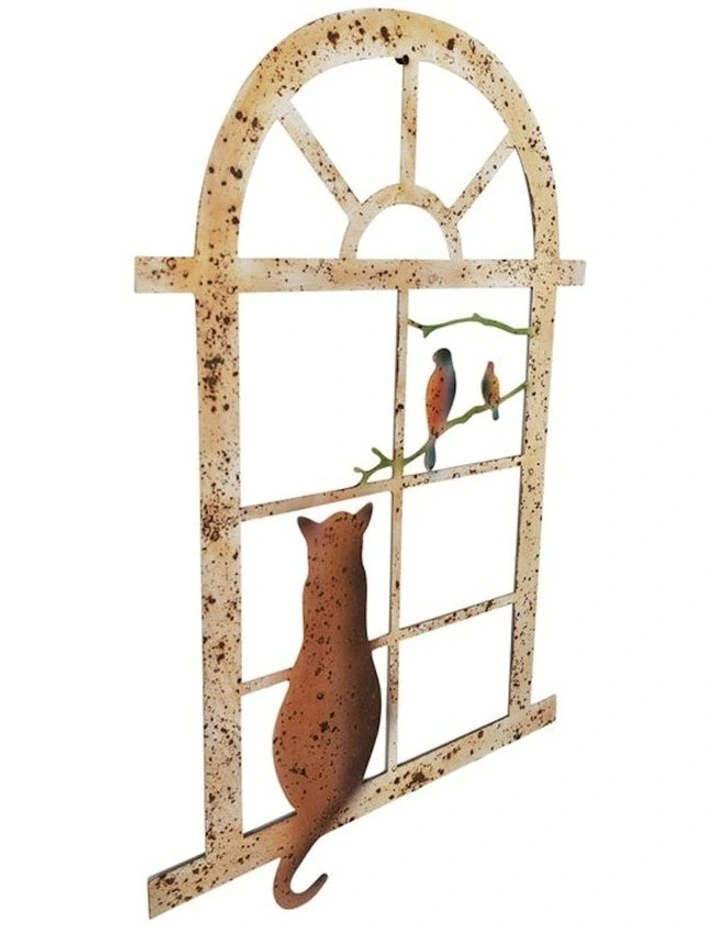 Cat on Window Ledge Laser-Cut Wall Art in Multi image 2