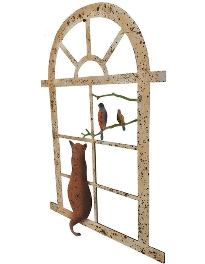 Cat on Window Ledge Laser-Cut Wall Art in Multi image 3