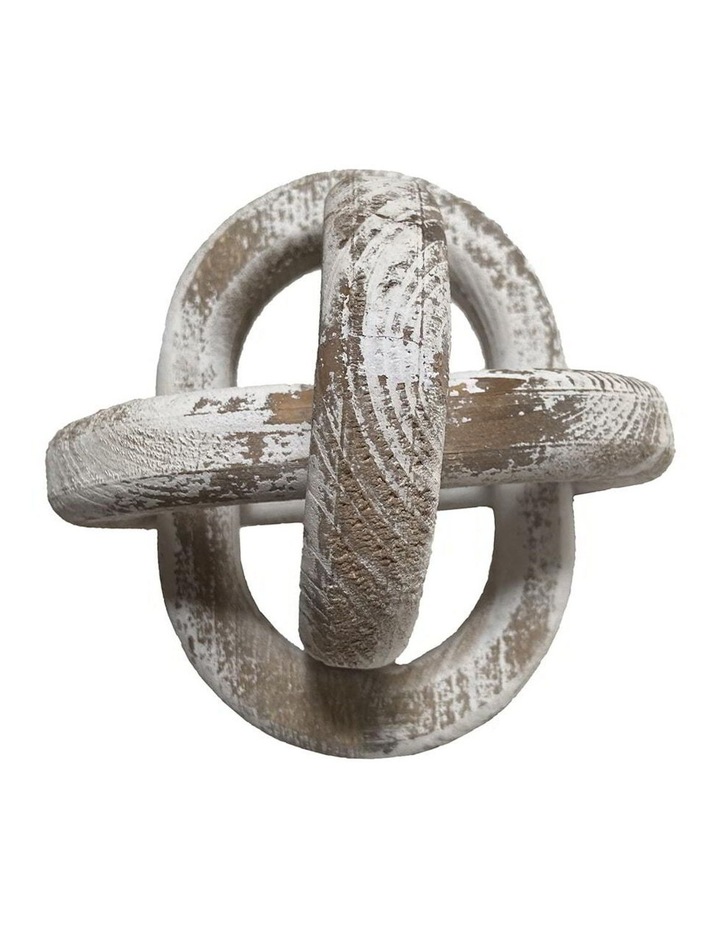 Wooden Handmade 3-Link Table Decoration in Whitewash White