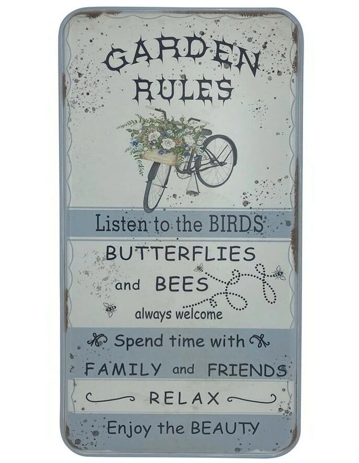 Metal Garden Rules Wall Art in Multi image 1