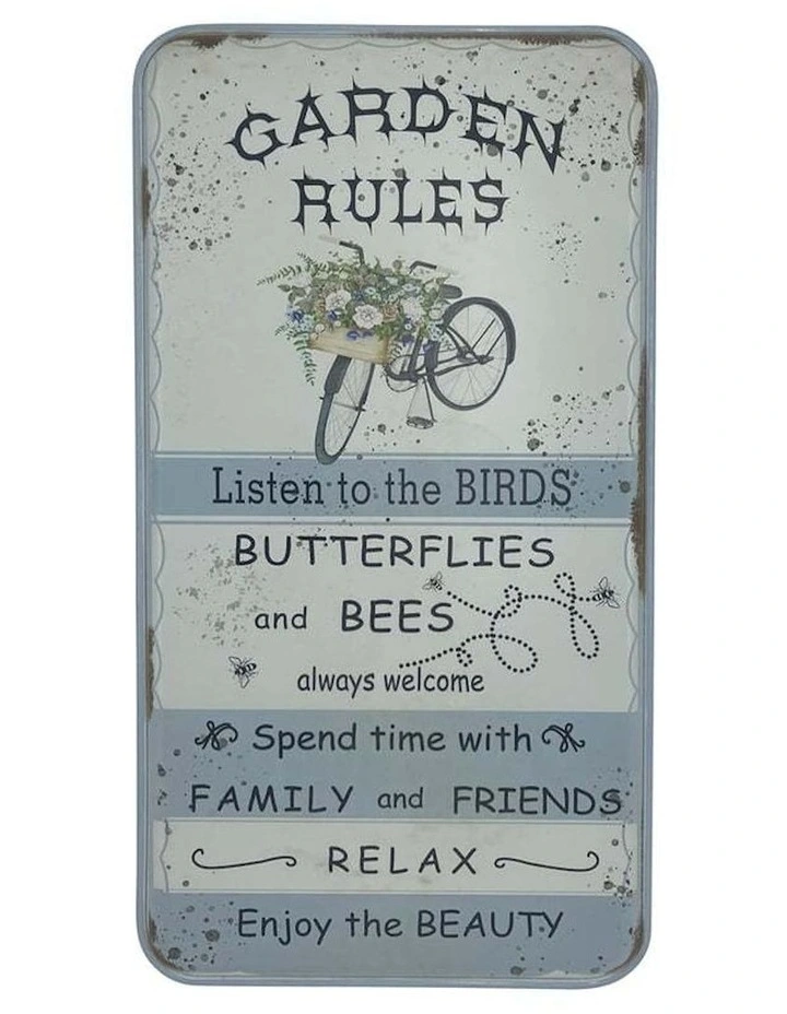 Metal Garden Rules Wall Art in Multi image 2