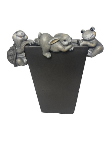 Animals Sitting Planter 3 Little in Grey