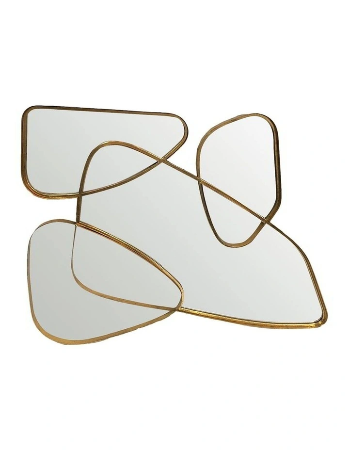 Willow & Silk Lustre Gold 4-Frame Asymmetric Wall Mirror 94cm | MYER
