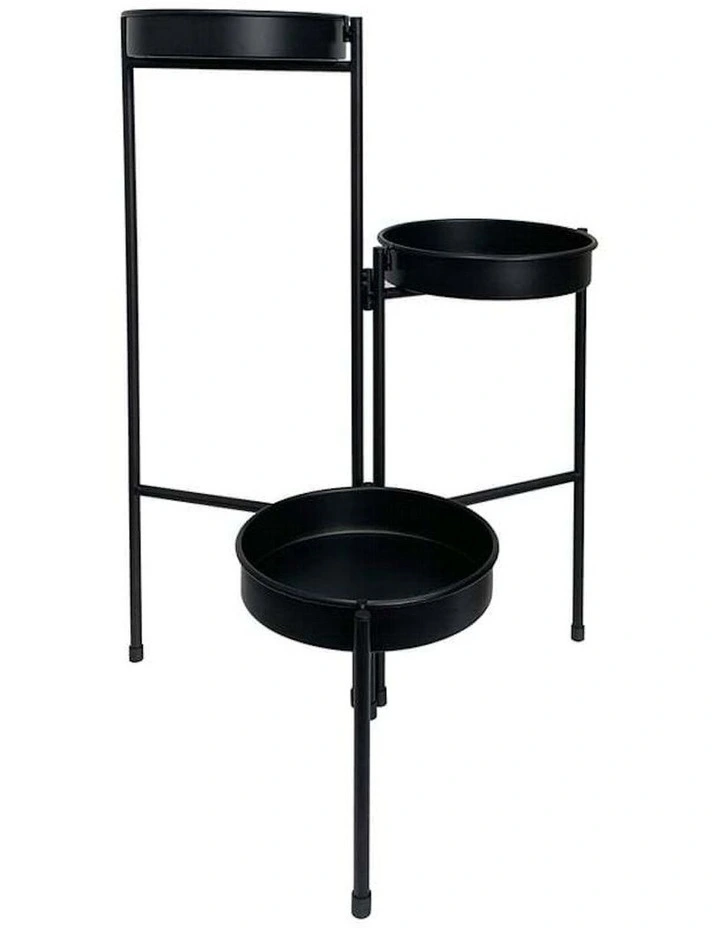 3-Tier Folding Pot Planter Display Stand in Black image 5
