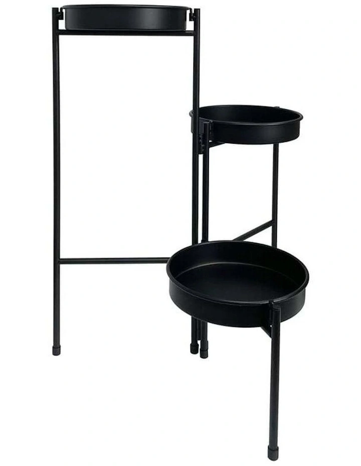 3-Tier Folding Pot Planter Display Stand in Black image 6