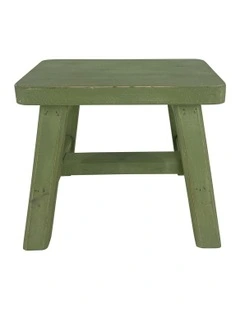 Wooden Cow Milking Stool in Green