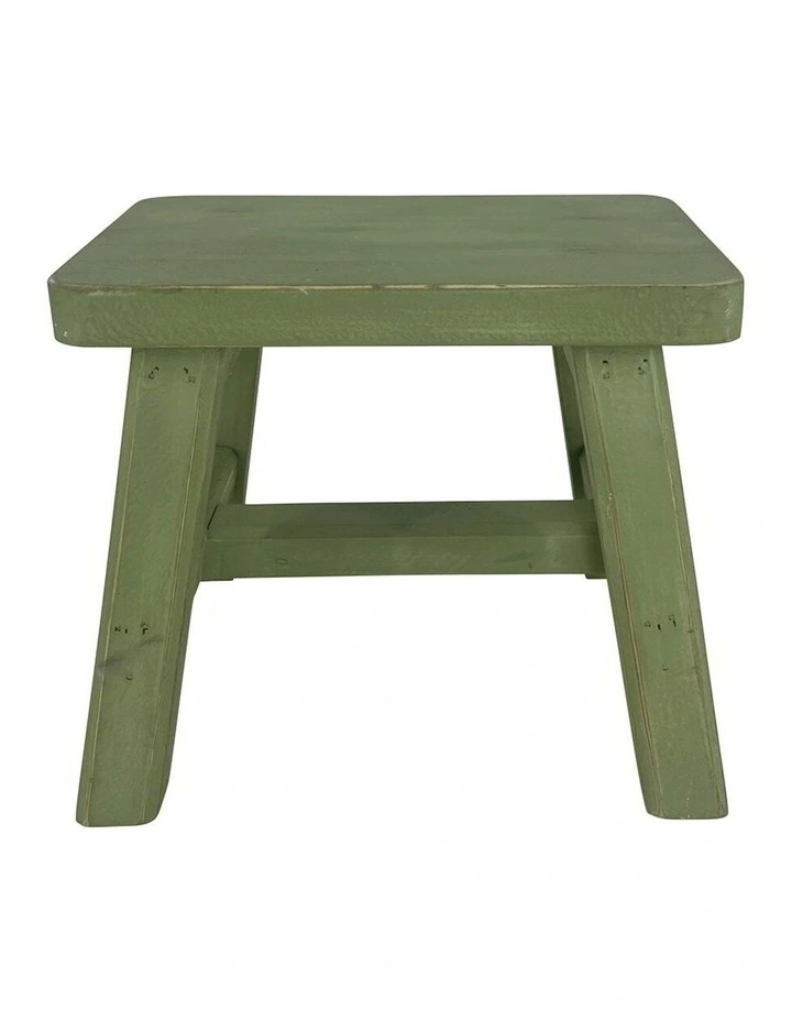 Wooden Cow Milking Stool in Green image 1