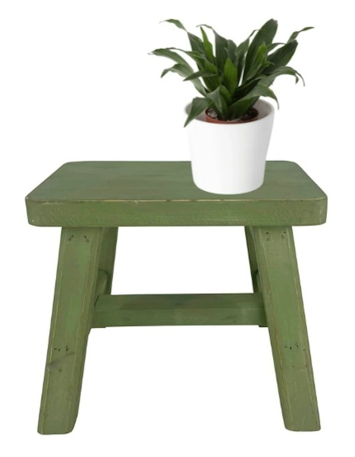Wooden Cow Milking Stool in Green image 2