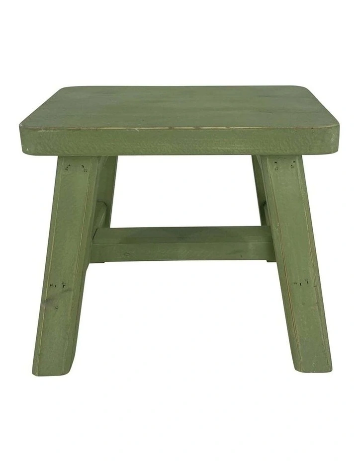 Wooden Cow Milking Stool in Green image 3