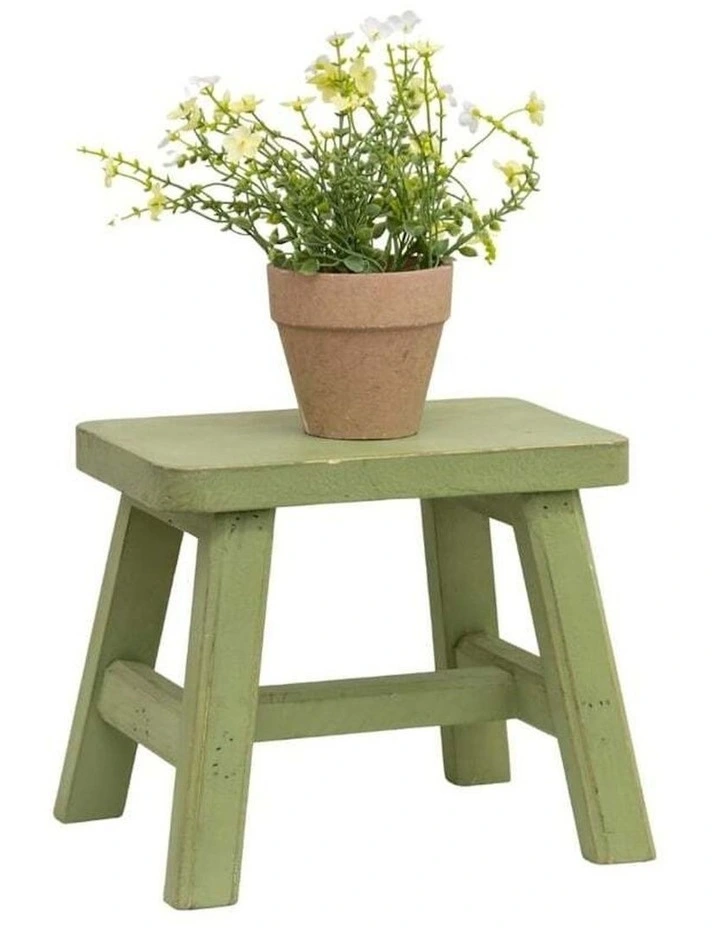 Wooden Cow Milking Stool in Green image 4