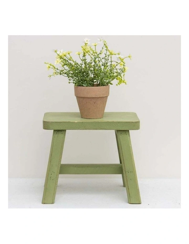 Wooden Cow Milking Stool in Green image 6