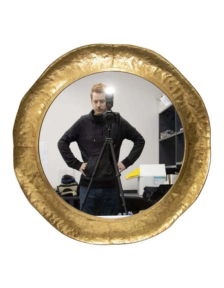 New Framed Round Wall Mirror 80cm in Gold image 6
