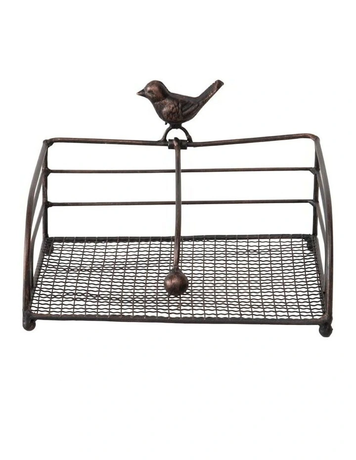 Metal Bird Design Table Napkin Holder in Brown image 2