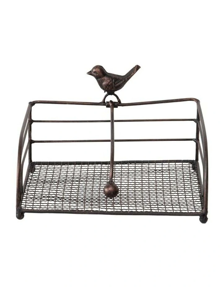 Metal Bird Design Table Napkin Holder in Brown image 5
