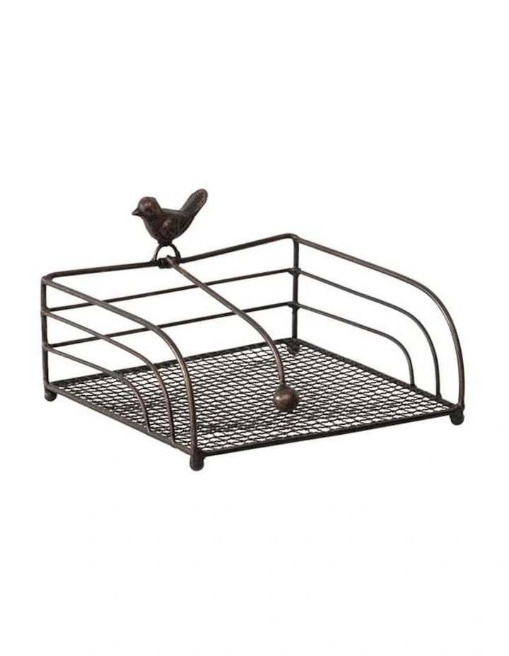 Metal Bird Design Table Napkin Holder in Brown image 7
