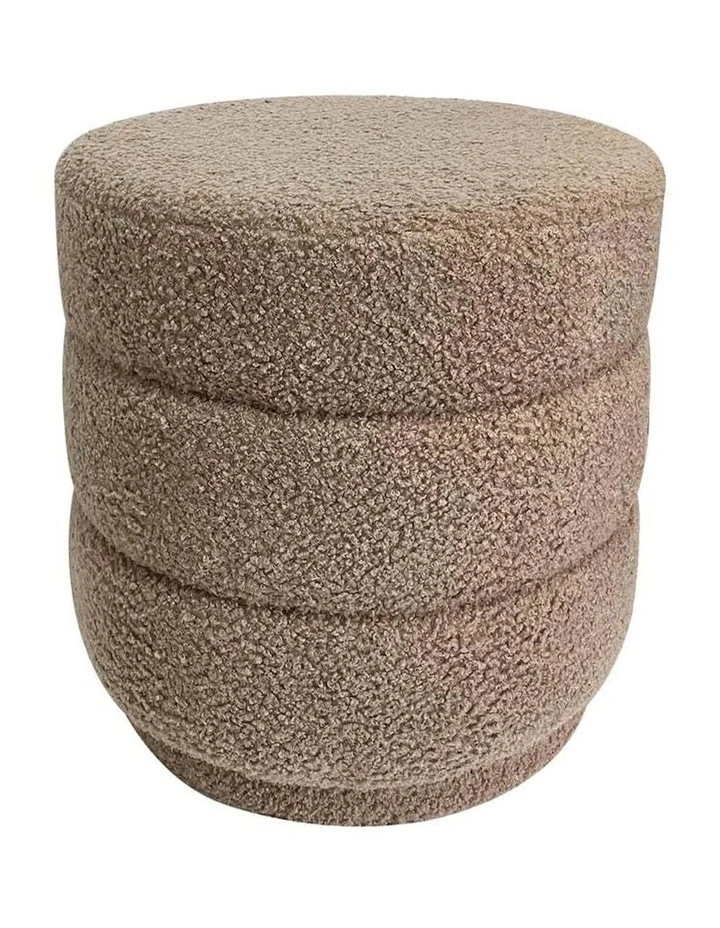Boucle Loop-Style Stepped Ottoman Stool in Brown image 6