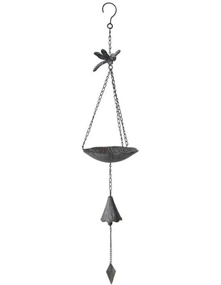 Hanging Dragonfly Bird Feeder Bowl with Bell image 1