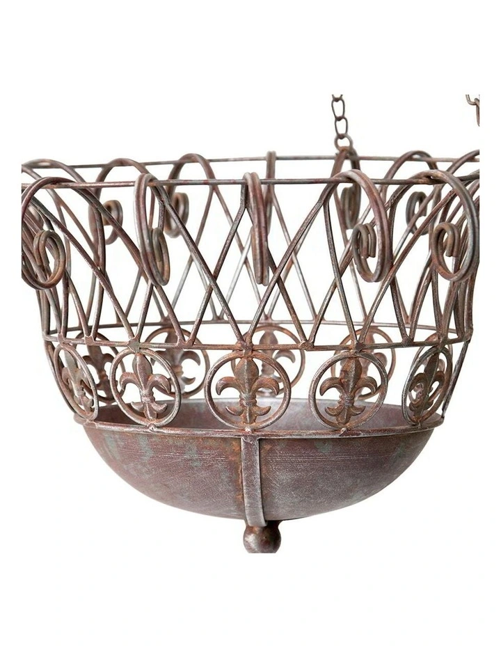 Willow & Silk Hanging Garden Planter Baskets Set Of 2 In Distressed Red