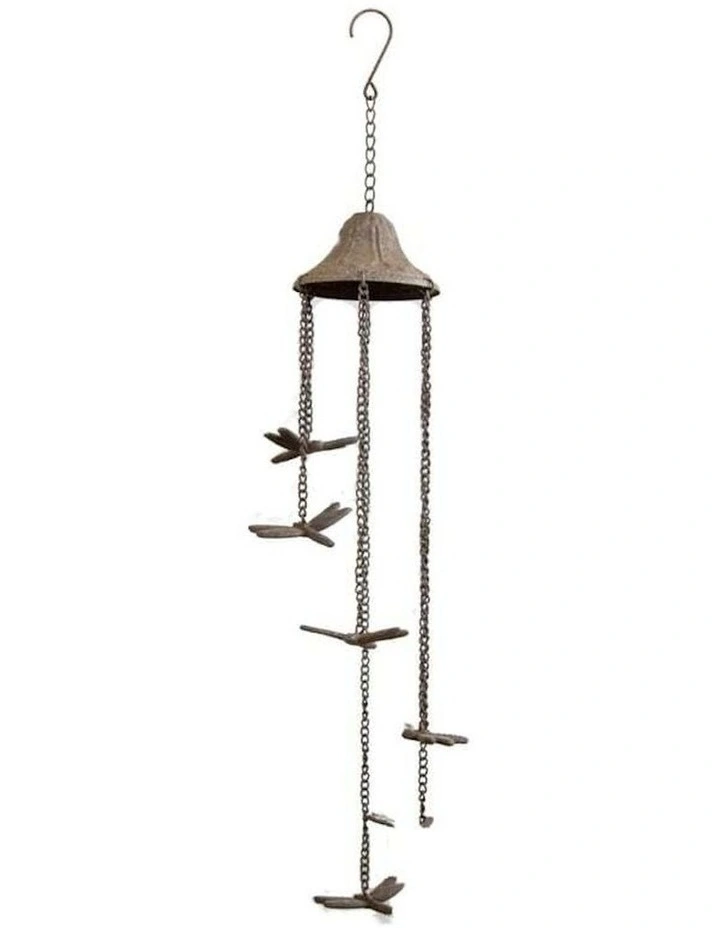 Spiral-Shaped Dragonfly Chime in Brown image 4