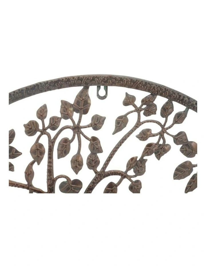 Laser Cut Tree of Life with Heart Leaves Wall Art 60cm in Brown image 2