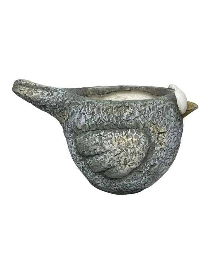 Magnesium Curious Bird Planter 41cm in Grey image 2