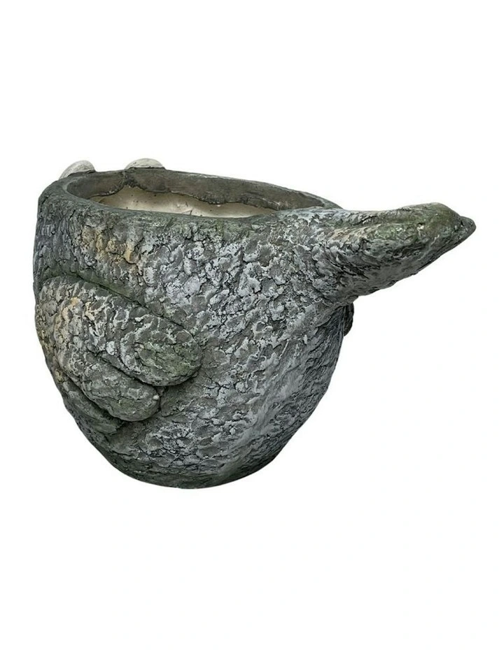 Magnesium Curious Bird Planter 41cm in Grey image 3