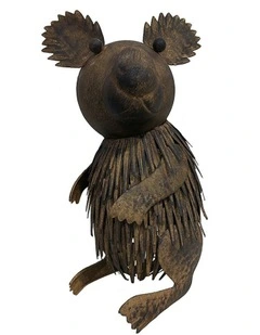 Metal Cute Koala Animal Garden Statue 40cm in Rust