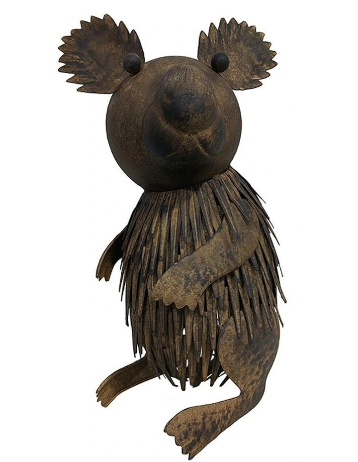 Metal Cute Koala Animal Garden Statue 40cm in Rust image 1