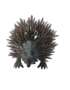 Metal Echidna Animal Garden Figurine 43cm in Rust