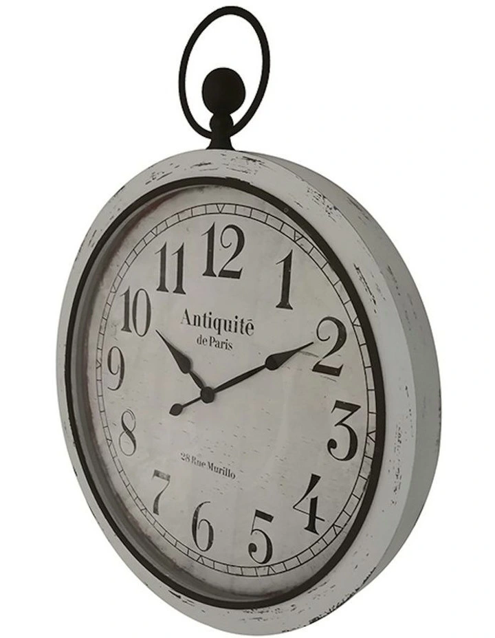 Metal/MDF Antiquite De Paris Glass-Front Wall Clock 76cm in Brown image 3