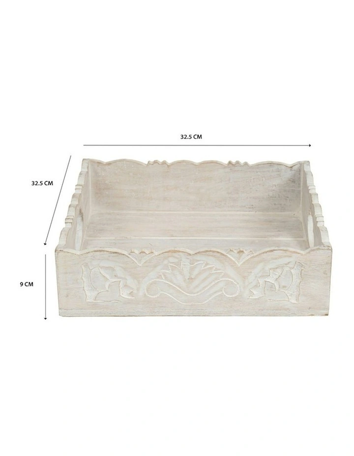 Wooden Handmade Classic Footed Cake Display Stand 30cm in Natural/ Whitewash image 2