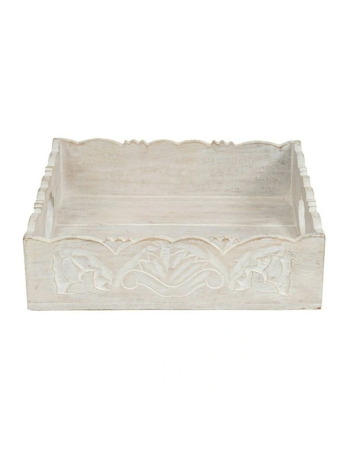 Wooden Handmade Classic Footed Cake Display Stand 30cm in Natural/ Whitewash image 4
