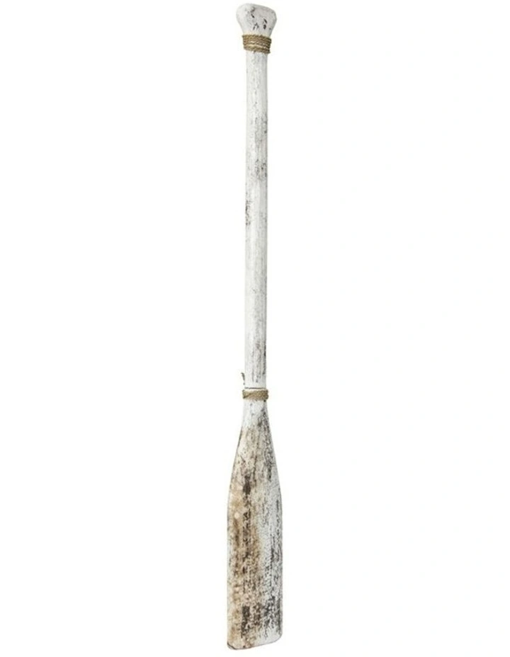Wooden Handmade Canoe Paddle Ornament 110cm in Whitewash image 2
